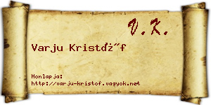 Varju Kristóf névjegykártya