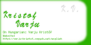 kristof varju business card