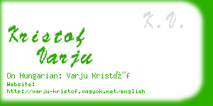 kristof varju business card